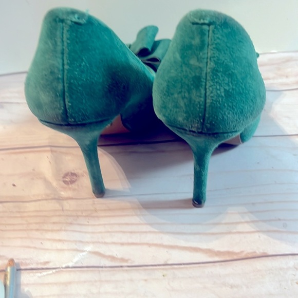 Betsy Johnson Remixx Bow Suede Pointed Toe Heels Sz 7.5 Women - Picture 7 of 10